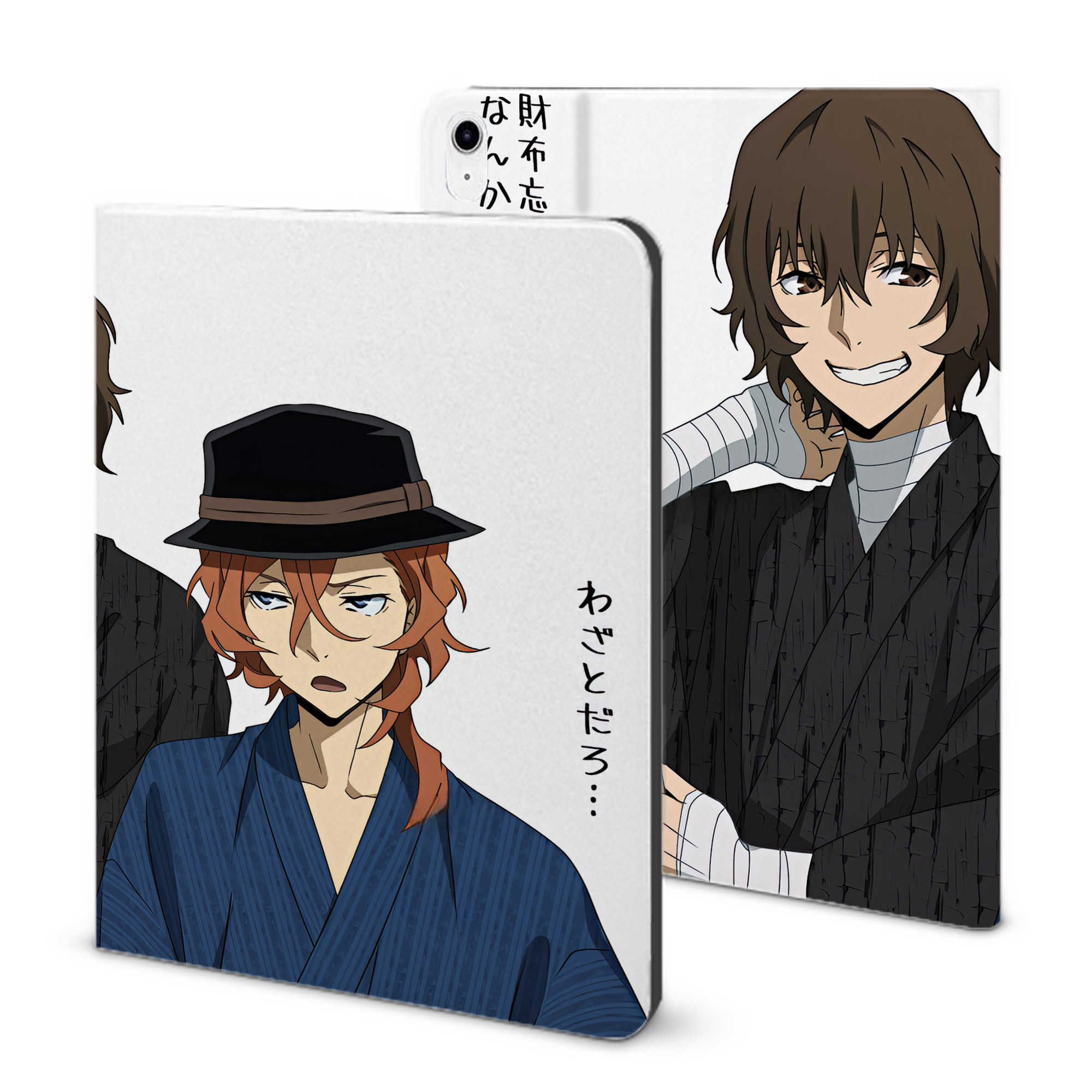 （画像用） 文豪ストレイドッグス Bungo Stray Dogs IPad ケース ブック型 PUレザー TPU 耐衝撃 軽量 薄型 ペン収納なし 全面保護 IPad 各モデル対応